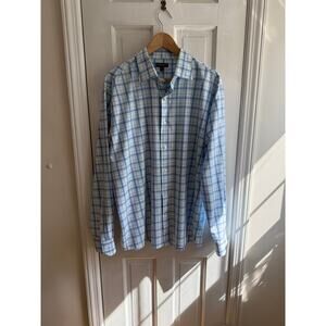 Peter Millar Crown Ease Button Down Shirt - Blue/Green Plaid - Mens XL - EUC